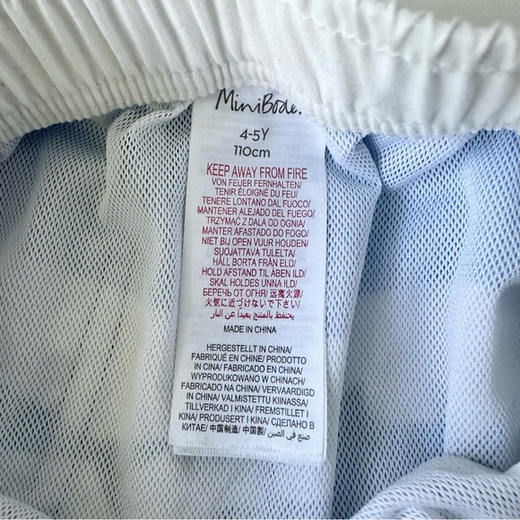 Mini Boden Red, White and Blue Shark Print Swim Shorts - Picture 2 of 7